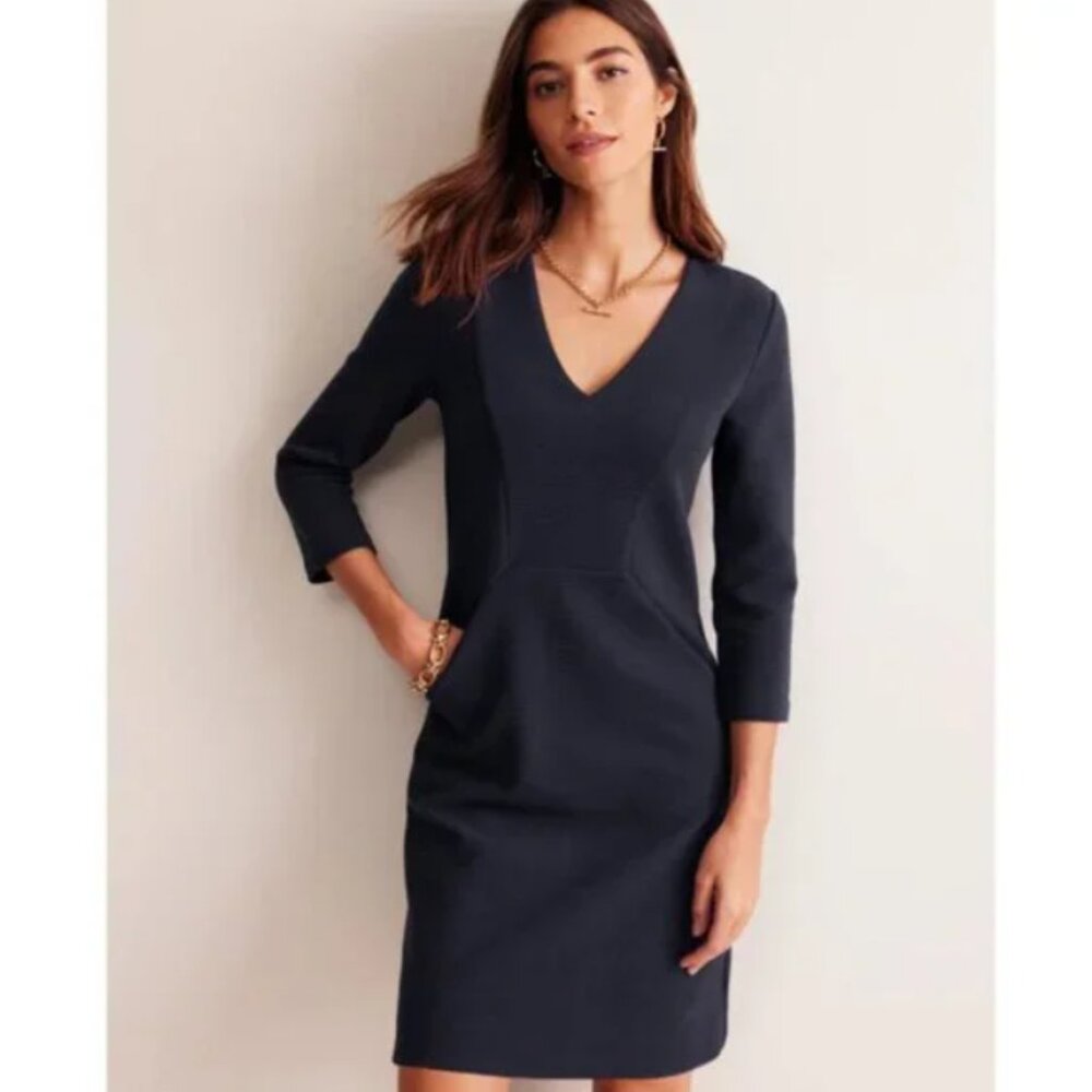 Boden Bronte Ottoman Dress in Navy Size US 2 Regular NWT $98